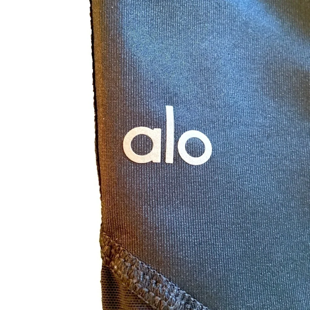 NWT ALO YOGA HIGH WAIST SHEILA Anthracite Gray MOTO MESH VINYASA FLOW LEGGINGS - Picture 5 of 12